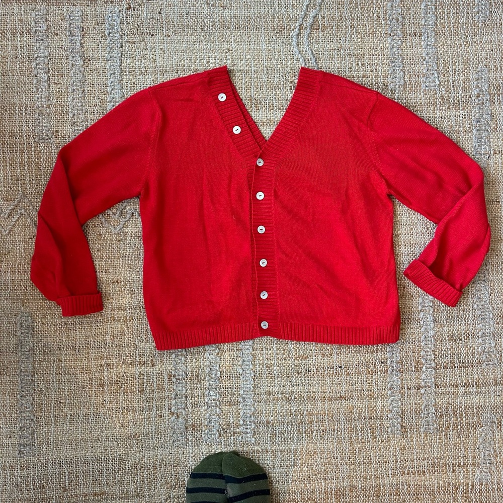 María Stanley button sweater, paprika, M